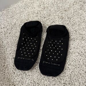 Pure Barre Black Sheer Socks with Gold/Silver Rhinestones
